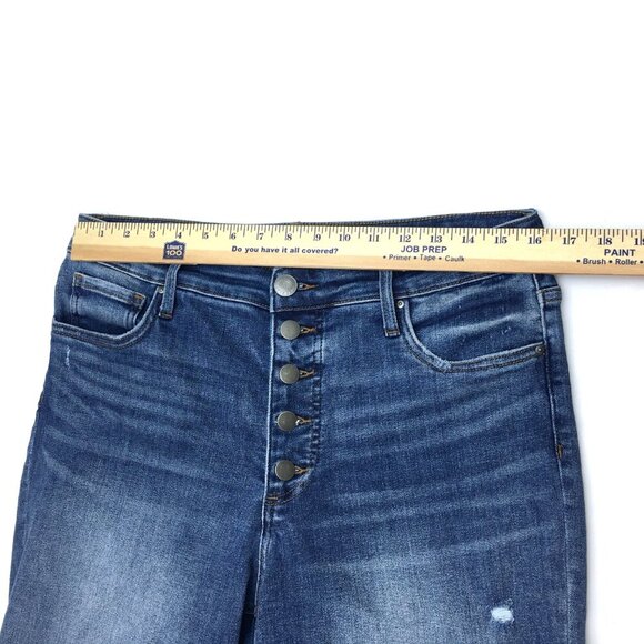 Kut From The Kloth Rachael Mom Jeans Button Fly Distressed High Rise size 12 - Picture 5 of 8